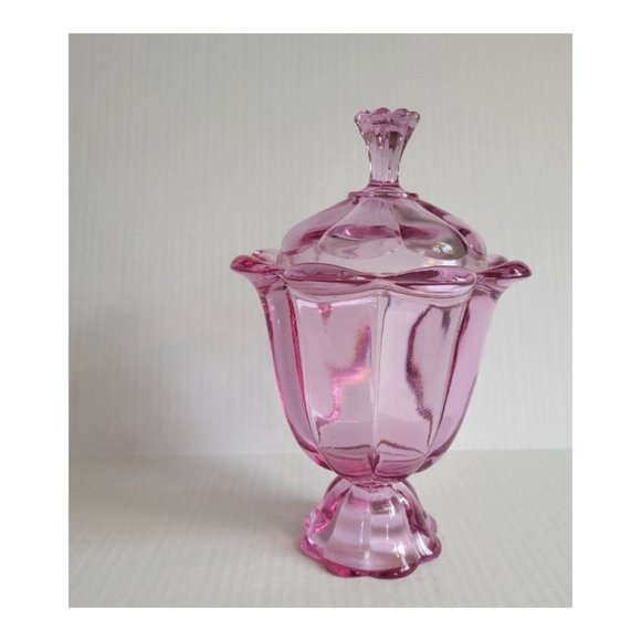 Viking Epic Petal Footed Candy Jar in Rare Thistle Pink color - Picture 6 of 6